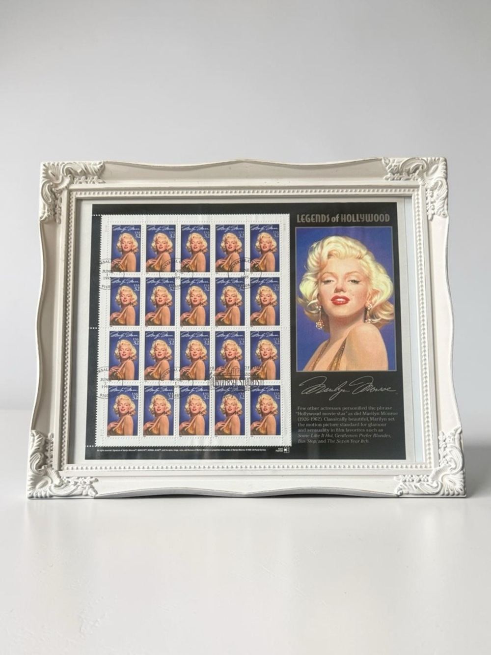 1st Day Issue Marilyn Monroe Legends of Hollywood Commemorative Stamp Sheet